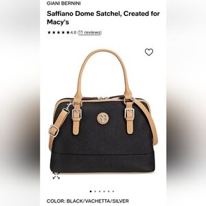 EUC Giani Bernini Medium Structured Satchel with Adjustable Crossbody Strap